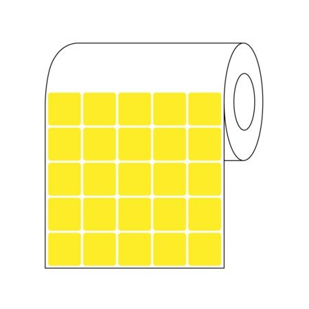 Direct Thermal Slide Label, 15/16 X 15/16, 5 Across Yellow